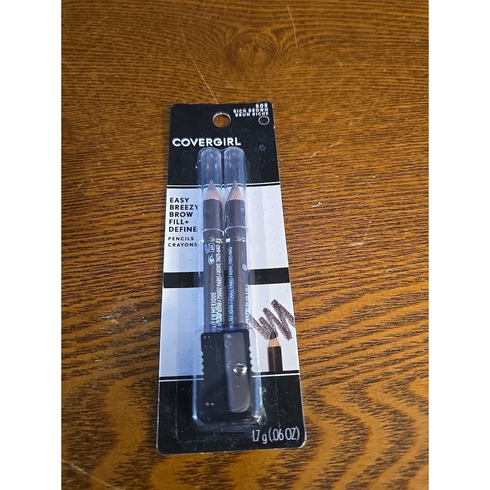 COVERGIRL Easy Breezy Brow Fill + Define Eyebrow Pencil, 505 Rich Brown, 0.008
